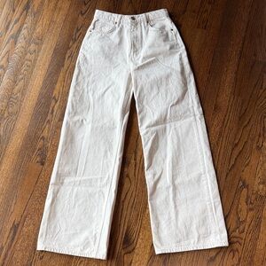 B32 Reformation Jeans Women 26 White/Cream Wide Leg Basic Minimalist Jeans